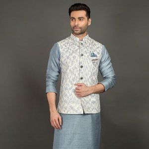 GURUAadesh Handmade Mens kurta set, waistcoat, Nehru Jacket, Modi Jacket, en Des